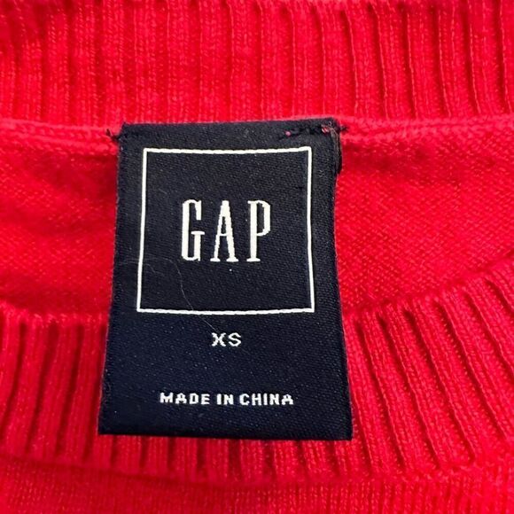 GAP Womens Soft Knit Pullover Sweater Scoop Neck Wool Blend Red XS - Picture 3 of 4